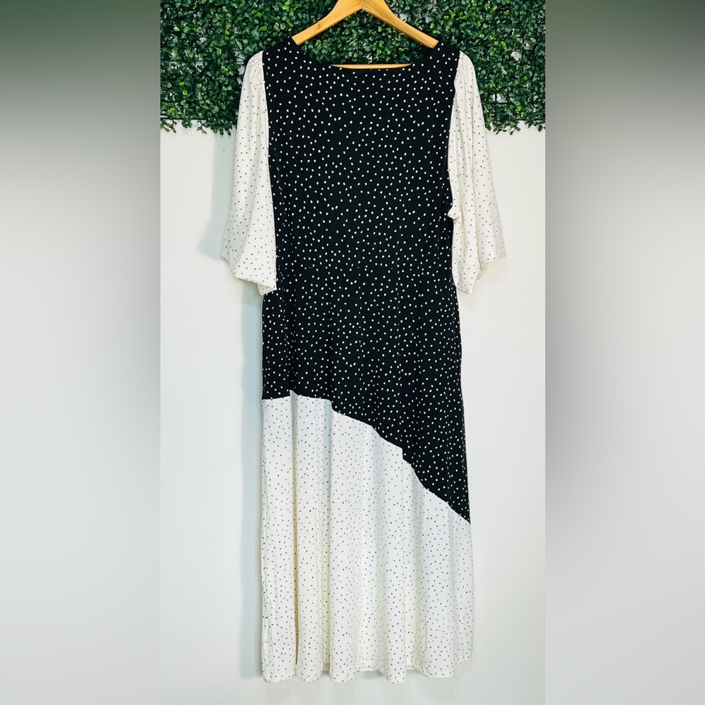 NWT Torrid Maxi Studio Knit Mix Print Polka Dot Block Color Dress Size 2X - Picture 7 of 12